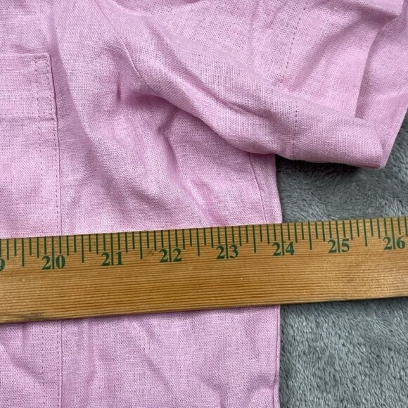 Buffalo David Bitton Pink Linen Viscose Shirt XL Short Sleeve a1522 - Picture 5 of 8
